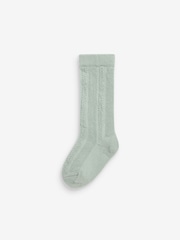 Sage Green Baby Knee Length Socks 3 Pack (0mths-2yrs) - Image 2 of 4