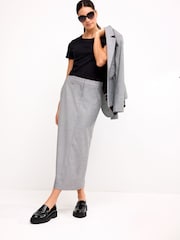 Black/White Tailored Check Column Skirt - Image 1 of 7