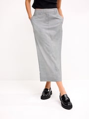 Black/White Tailored Check Column Skirt - Image 3 of 7