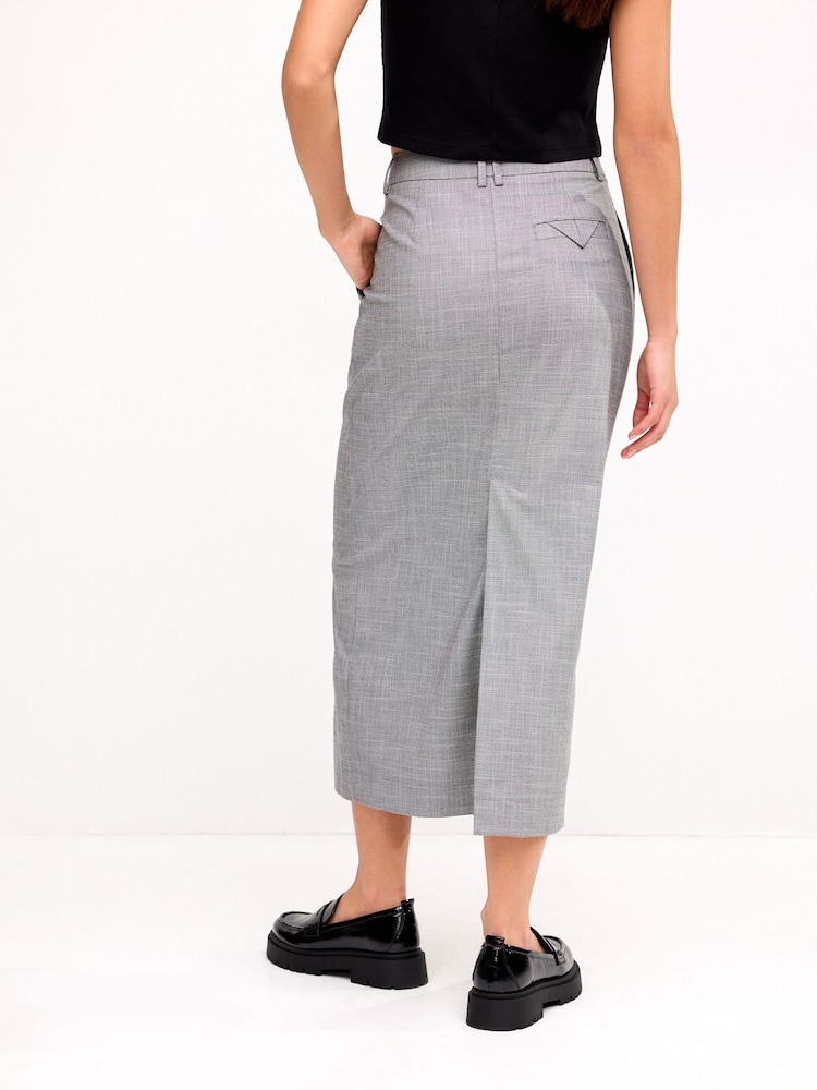 Black/White Tailored Check Column Skirt - Image 4 of 7