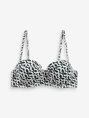 Green Geo Padded Bandeau Top Printed Bikini - Image 5 of 5