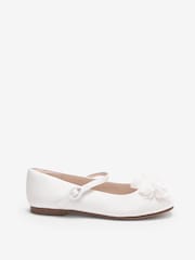 White Stain Resistant Satin Corsage Bridesmaid Collection Occasion Mary Jane Shoes - Image 1 of 4