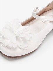 White Stain Resistant Satin Corsage Bridesmaid Collection Occasion Mary Jane Shoes - Image 4 of 4