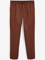 Rust Brown Drawstring Stretch Formal Trousers - Image 2 of 3