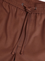 Rust Brown Drawstring Stretch Formal Trousers - Image 3 of 3