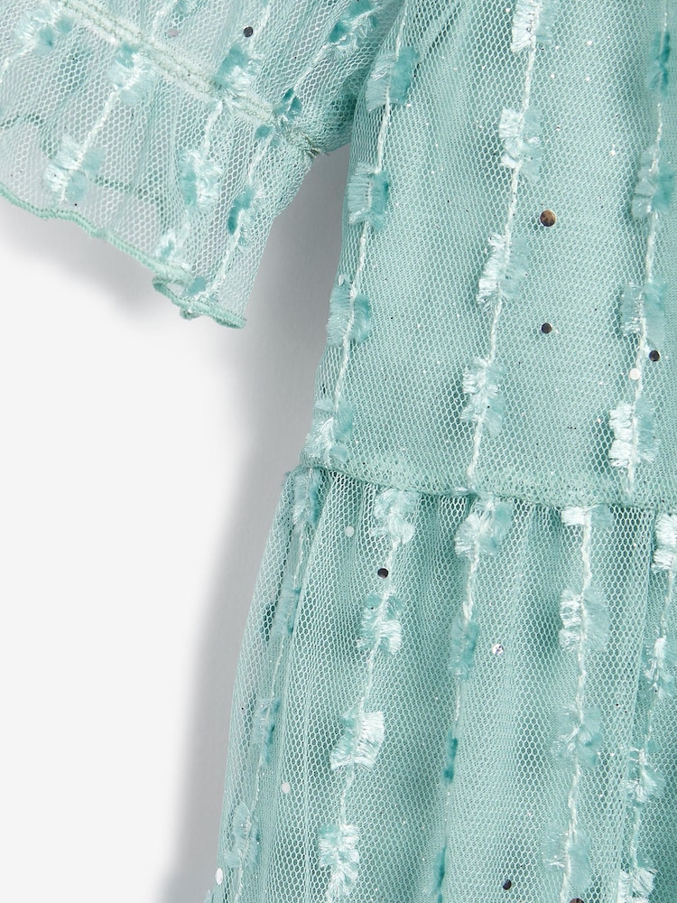 Mintgrün - Kurzärmeliges, gestuftes Partykleid aus glitzerndem Netzstoff (3–16 J.) - Bild 7 von 7 Mintgrün - Kurzärmeliges, gestuftes Partykleid aus glitzerndem Netzstoff (3–16 J.) - Bild 7 von 7