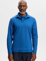 J.Lindeberg Blue Leon Quarter Zip Golf Mid Layer T-Shirt - Image 1 of 5