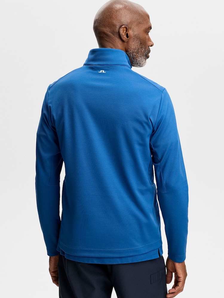 J.Lindeberg Blue Leon Quarter Zip Golf Mid Layer T-Shirt - Image 2 of 5 J.Lindeberg Blue Leon Quarter Zip Golf Mid Layer T-Shirt - Image 2 of 5