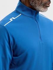 J.Lindeberg Blue Leon Quarter Zip Golf Mid Layer T-Shirt - Image 3 of 5