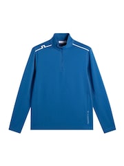 J.Lindeberg Blue Leon Quarter Zip Golf Mid Layer T-Shirt - Image 5 of 5