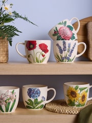 Portmeirion Multi Botanic Garden Set of 6 Bloom Latte Mugs - Image 1 of 4