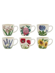 Portmeirion Multi Botanic Garden Set of 6 Bloom Latte Mugs - Image 4 of 4