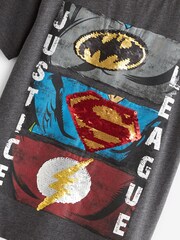 Темно-серый Серый League Justice - Футболка с лицензионным принтом пайеток (3-16лет) - Image 3 of 4