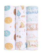 White aden + anais™ Disney Baby Winnie In The Woods Large 100% Cotton Muslin Blankets 3 Pack - Image 1 of 6