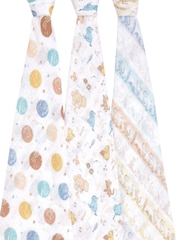White aden + anais™ Disney Baby Winnie In The Woods Large 100% Cotton Muslin Blankets 3 Pack - Image 2 of 6