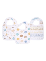 aden + anais White 100% Cotton Muslin Baby Snap Bibs 3 Pack - Image 1 of 2