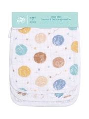 aden + anais White 100% Cotton Muslin Baby Snap Bibs 3 Pack - Image 2 of 2