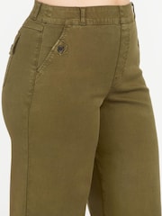 Spanx Cropped-Hose aus elastischem Twill mit weitem Beinschnitt, Grün - Bild 4 von 4