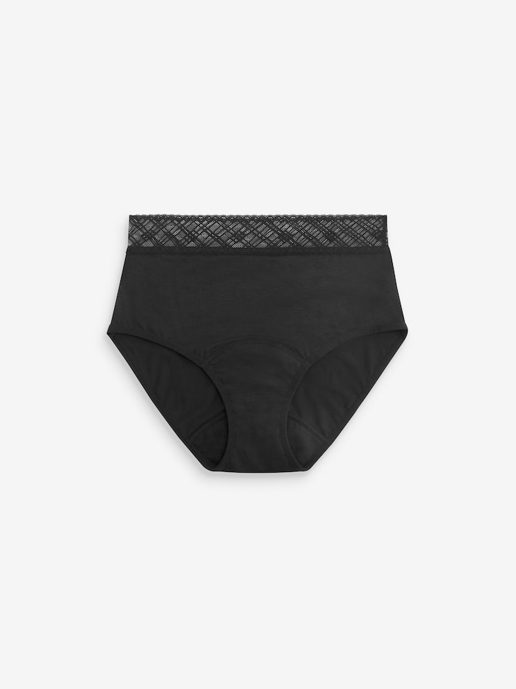 Black Full Brief Medium Flow Period Knickers 2 Pack - Image 10 of 10