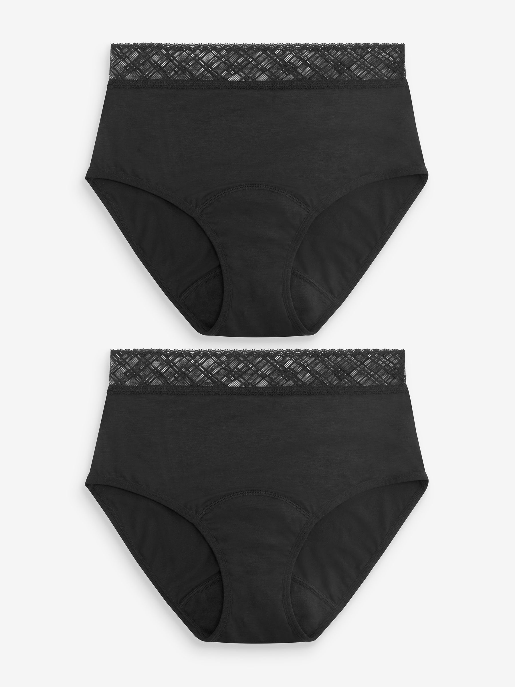 Buy Black Full Brief Medium Flow Period Knickers 2 Pack from