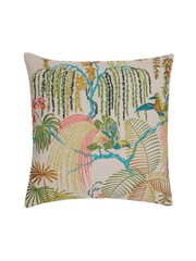 Sanderson Green Multicoloured Cotton Embroidered Palm House Cushion - Image 2 of 4