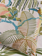 Sanderson Green Multicoloured Cotton Embroidered Palm House Cushion - Image 3 of 4