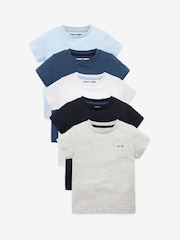 Blue Short Sleeve T-Shirts 5 Pack (3mths-7yrs) - Image 1 of 1
