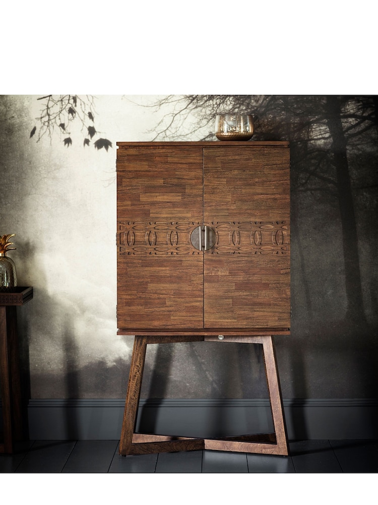 Gallery Home Brown Norfolk Brown Drinks Cabinet - Image 1 of 3