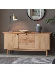 Gallery Home Natural Columbia 2 Door 3 Drawer Sideboard - Image 1 of 3