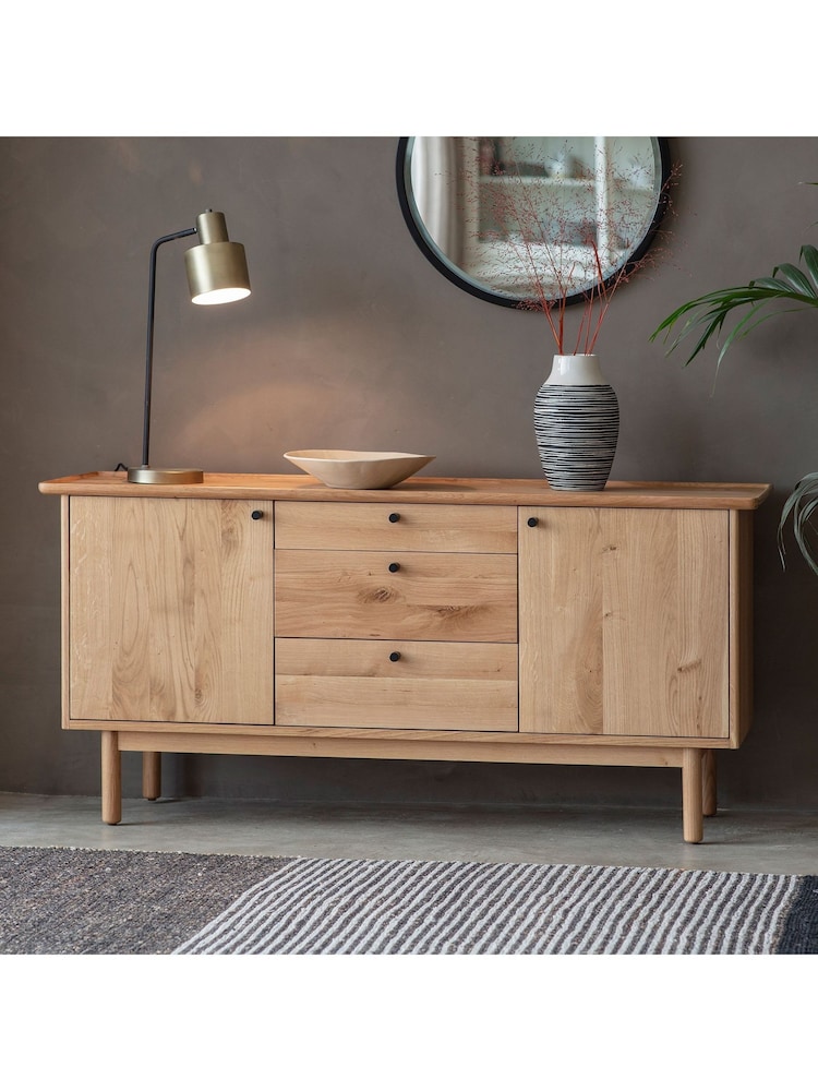 Gallery Home Natural Columbia 2 Door 3 Drawer Sideboard - Image 1 of 3