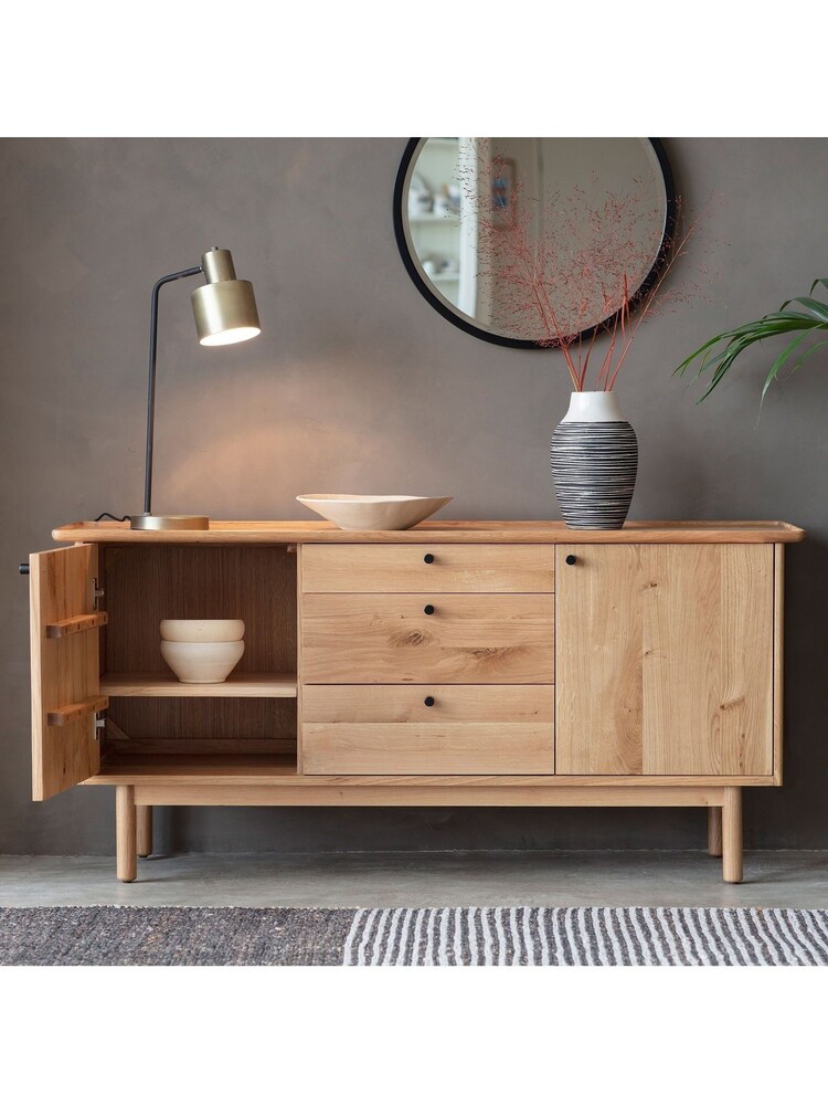 Gallery Home Natural Columbia 2 Door 3 Drawer Sideboard - Image 2 of 3