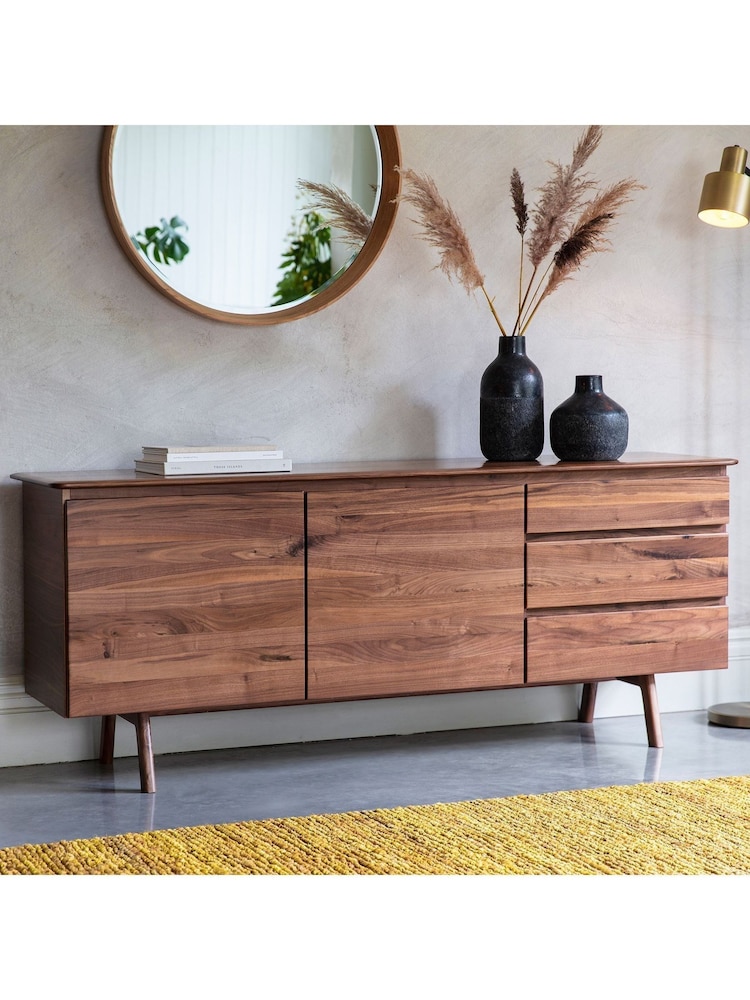 Gallery Home Brown York Walnut 2 Door 3 Drawer Sideboard - Image 1 of 2