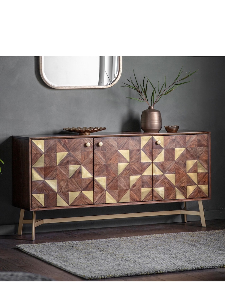 Gallery Home Brown Buffalo 3 Door Sideboard - Image 1 of 3