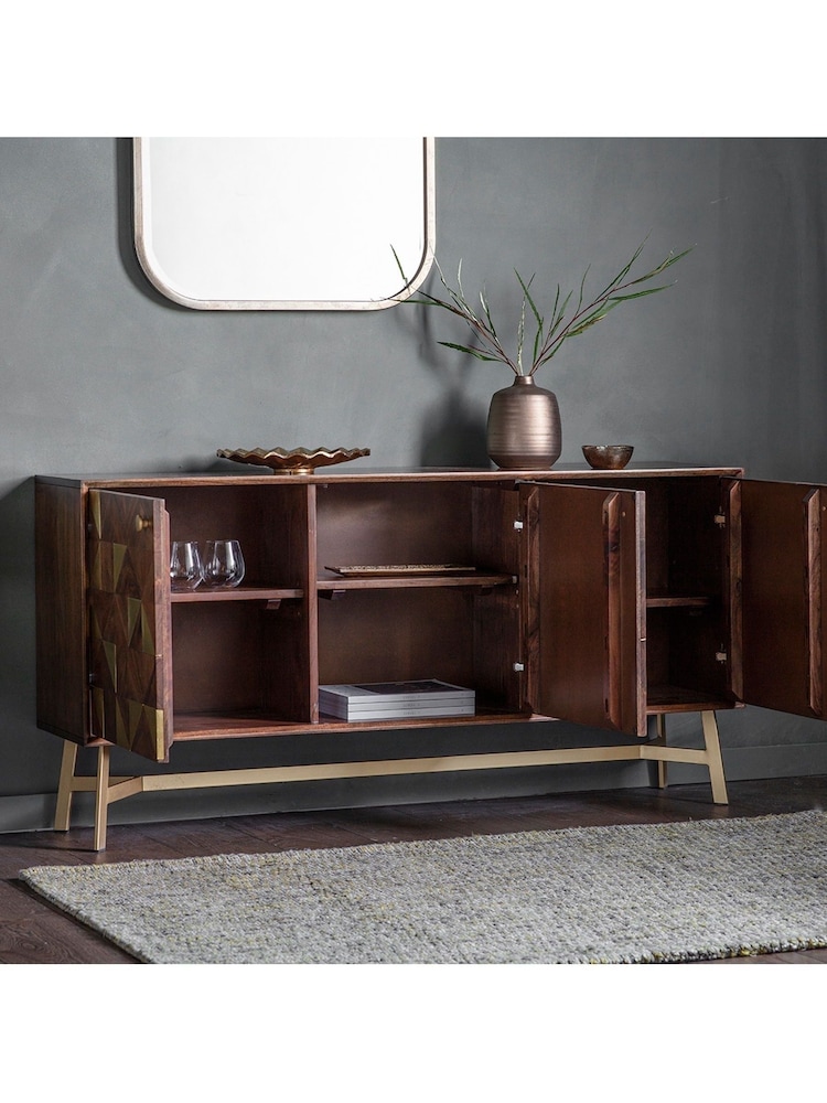 Gallery Home Brown Buffalo 3 Door Sideboard - Image 2 of 3
