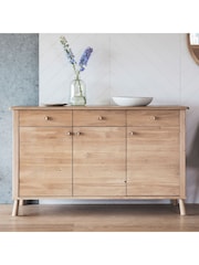 Gallery Home Natural Virginia 3 Door 3 Drawer Sideboard - Image 1 of 3