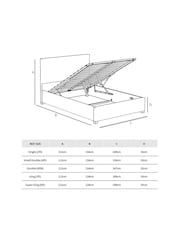 Laurence Llewelyn-Bowen Silver Seren End Lift Ottoman Storage Bed - Image 5 of 5