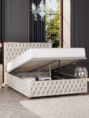 Laurence Llewelyn-Bowen Pearl White Seren End Lift Ottoman Storage Bed - Image 2 of 5