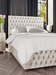 Laurence Llewelyn-Bowen Pearl White Seren End Lift Ottoman Storage Bed - Image 3 of 5