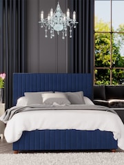 Laurence Llewelyn-Bowen Navy Blue Estella End Lift Ottoman Storage Bed - Image 1 of 5