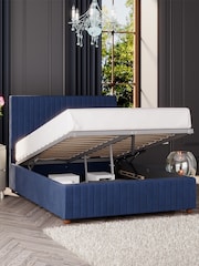 Laurence Llewelyn-Bowen Navy Blue Estella End Lift Ottoman Storage Bed - Image 2 of 5