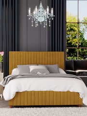 Laurence Llewelyn-Bowen Ochre Yellow Estella End Lift Ottoman Storage Bed - Image 1 of 5