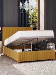 Laurence Llewelyn-Bowen Ochre Yellow Estella End Lift Ottoman Storage Bed - Image 2 of 5