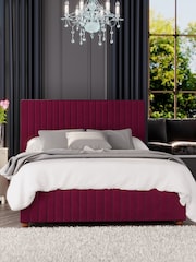 Laurence Llewelyn-Bowen Burgundy Red Estella End Lift Ottoman Storage Bed - Image 1 of 4