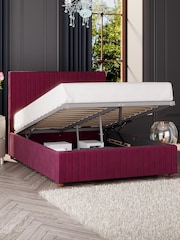 Laurence Llewelyn-Bowen Burgundy Red Estella End Lift Ottoman Storage Bed - Image 2 of 4