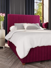 Laurence Llewelyn-Bowen Burgundy Red Estella End Lift Ottoman Storage Bed - Image 3 of 4