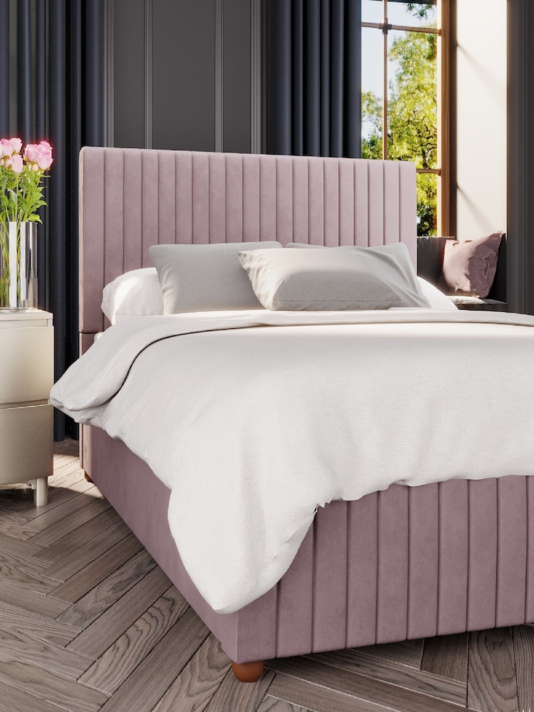 Laurence Llewelyn-Bowen Blush Pink Estella End Lift Ottoman Storage Bed - Image 1 of 5