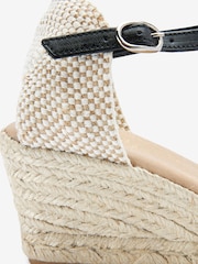 Black Forever Comfort® Scalloped Peep Toe Wedges - Image 9 of 9