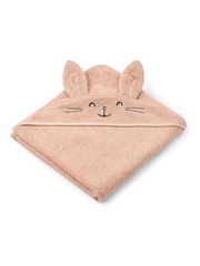 Liewood Pink Augusta Rabbit Hooded Towel - Image 1 of 2