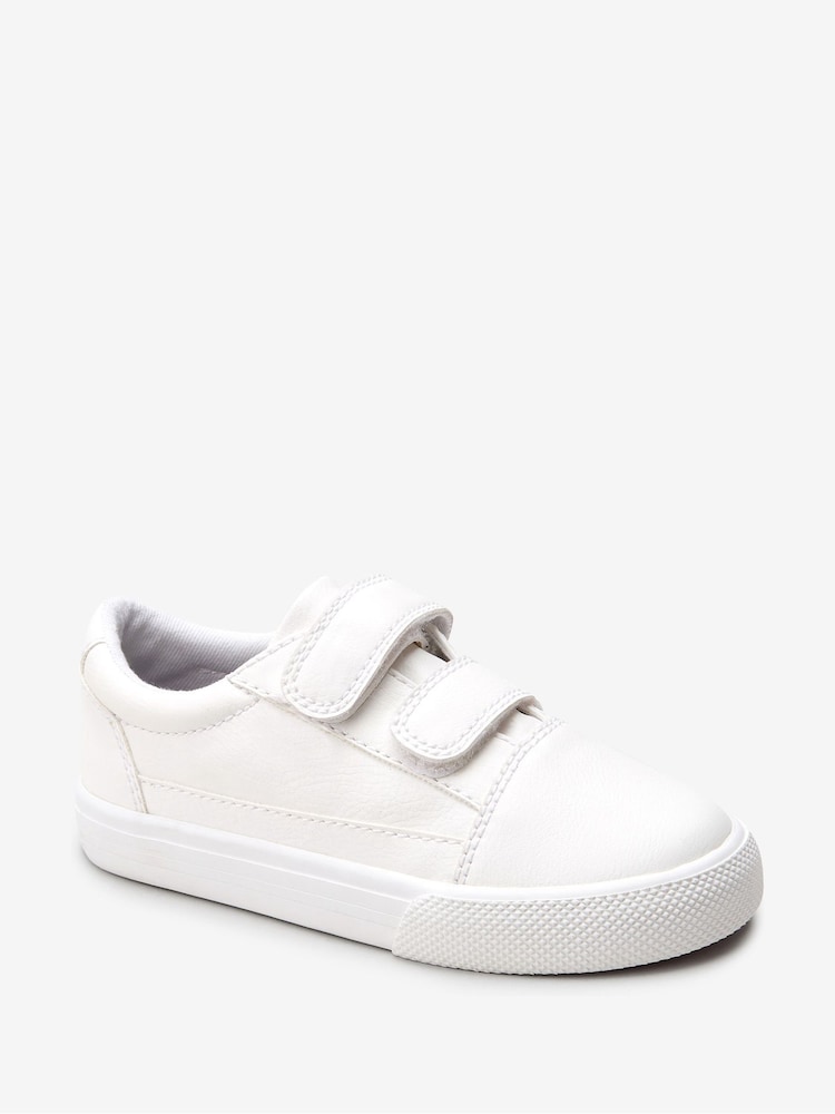 White Narrow Fit (E) Strap Touch Fastening Shoes - Image 2 of 5
