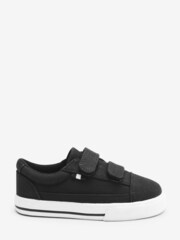 Black Wide Fit (G) Strap Touch Fastening Shoes - Image 1 of 4